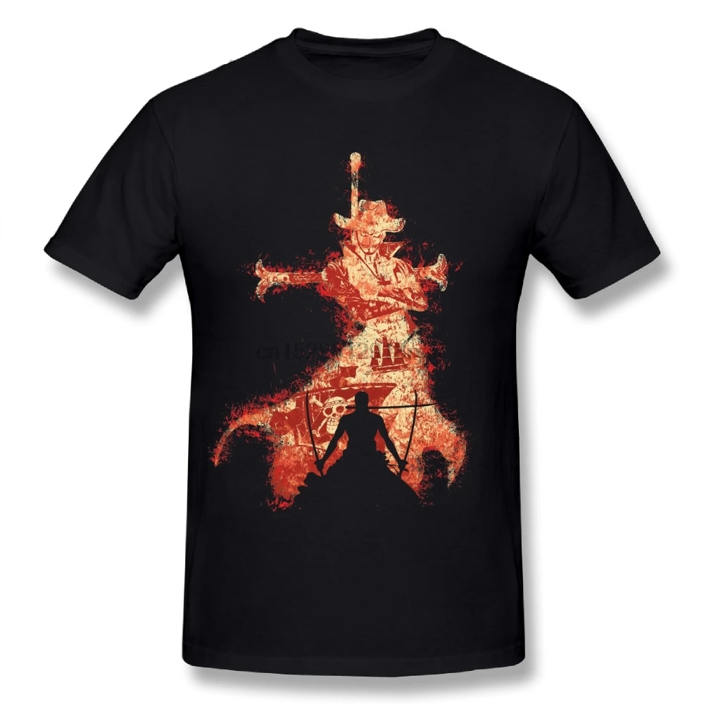New Design Men Greatest Rival Mihawk Roronoa Zoro T Shirt Comfortable Cotton Stylish One Piece T-shirt |