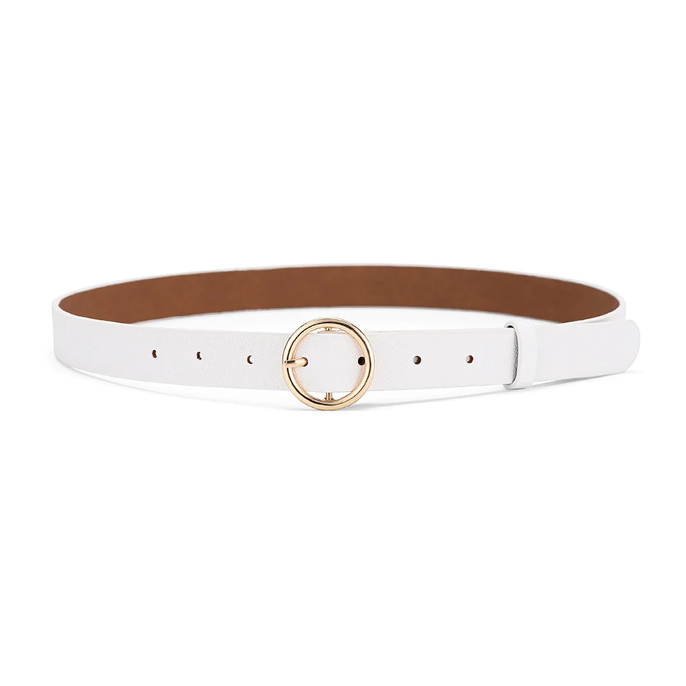 Classic Women's Leather Belt Fashion Vintage Solid Waistband Wide Belt Strap Belts 1pcs Unisex round buckle trouser belt Women Belt Classic Fashion Solid Leather Waistband Wide Belt Strap Belts black belt for women