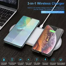 10 Вт 3-в-1 Беспроводная зарядная станция зарядное устройство подставка для iPhone 11 X XR 8 Plus/samsung Note10 9 S10/iWatch 1 2 3/Airpods 1 2