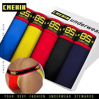 

5pcs/lot ropa hombre Sexy Gay Underwear Men Thong men jockstrap mens thongs and g strings sissy panties string men lingerie