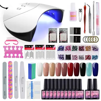 

COSCELIA Full UV Lamp Nail Set For Manicure Kit Color Gel Varnish Set Nail Drill Machine Kit Nail File Tool Nail Extension Set