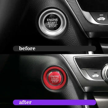 

For Honda Accord 2018-2020 Start Button Frame Red Ignition Switch 2pcs set Car