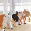 Wooden Handcraft Large Animals Toys For Kids Handmade Figure Cognition Montessori Early Educational Toys For Children jouets 1
