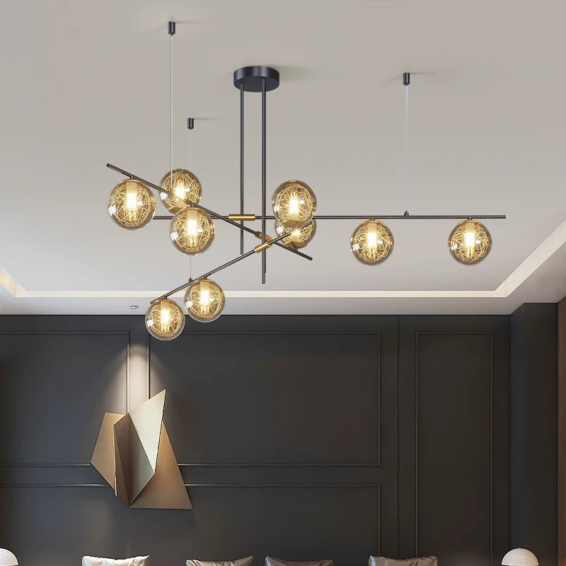Nordic Living Room Chandelier Post-Modern Light Luxury LED Simple Multi-Head Low-altitude Restaurant Creative Art | Освещение