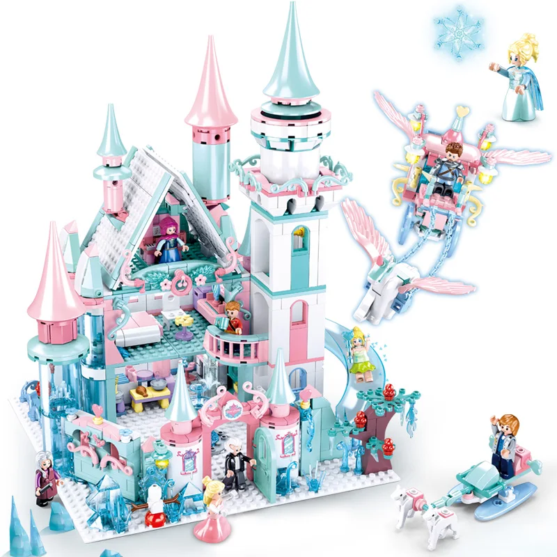 

Snow World Series Elsa`s Magical Ice Castle Dream Princess Queen Anna Model Figures Building Blocks Friends Gifts LegoINGlys Toy