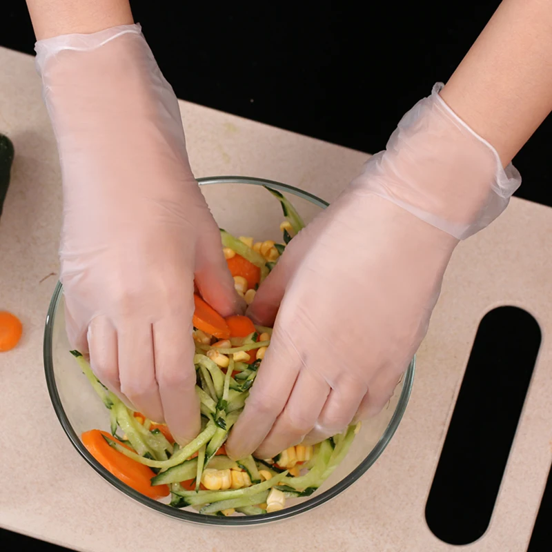 AMINNO 20/50/100 штук одноразовых перчаток из ПВХ с антистатическим покрытием для пищевых продуктов и кухни