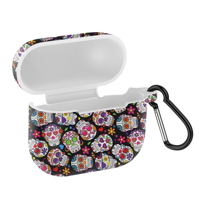 Bluetooth-Compatible Earphone Cover for AirPods 3 Protective Printed Case Shell Protector with Hook Shockproof Silicone
