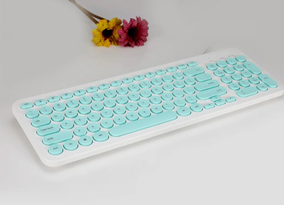 Super Cute Pink Keyboard Ultra Thin Silent Computer Gaming Keyboard