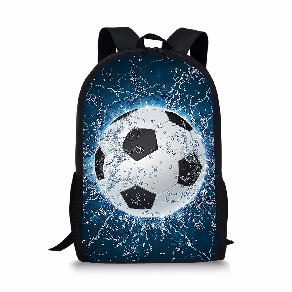 ELVISWORDS рюкзак с модным принтом для футбола, Большой Вместительный рюкзак для мальчика-подростка, повседневные школьные сумки для начальной