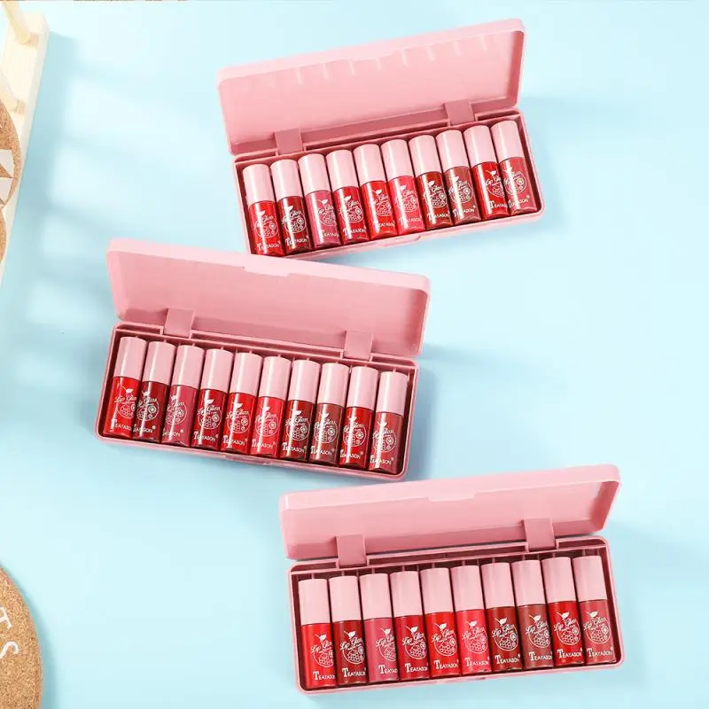 Mini Batom L quido Imperme vel Brilho Labial Antiaderente 24 Horas 