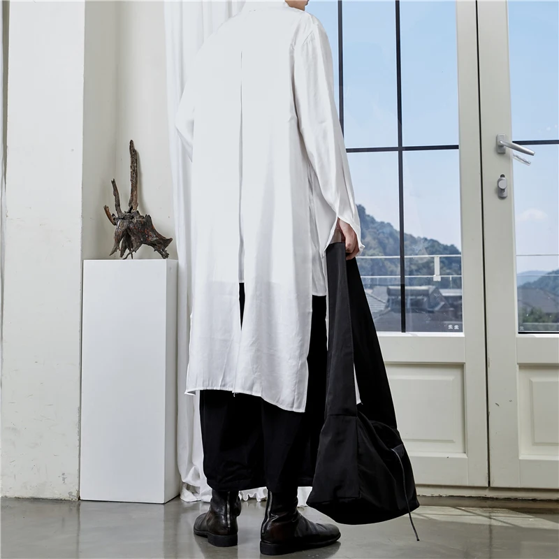 [EAM] Women White Irregular Split Big Size Blouse