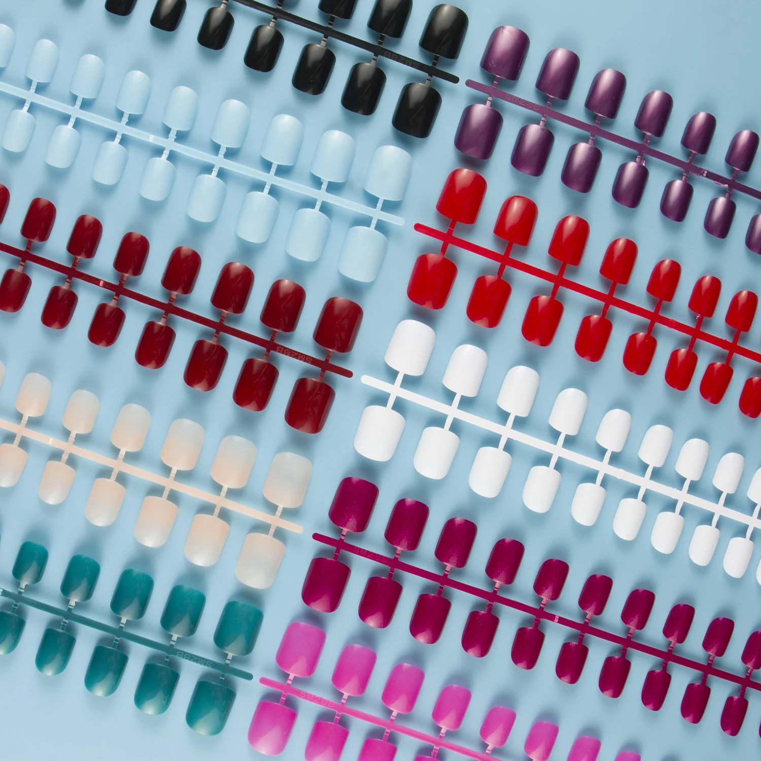 False Nails Set Short Full Cover Square Fake Nails Multicolor_voghion.com