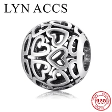 Осенний влюбленный вырез в форме сердца серебряные бусины 925 пробы аксессуары для изготовления ювелирных изделий подходят к оригинальному браслету Pandora Charms