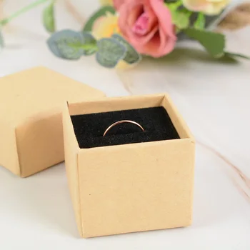 

2020 New arrivals Jewelry Boxes Paper Box Vintage Brown Black Ring Box Necklace Box 5*5*3.5cm Multicolor Simple Style