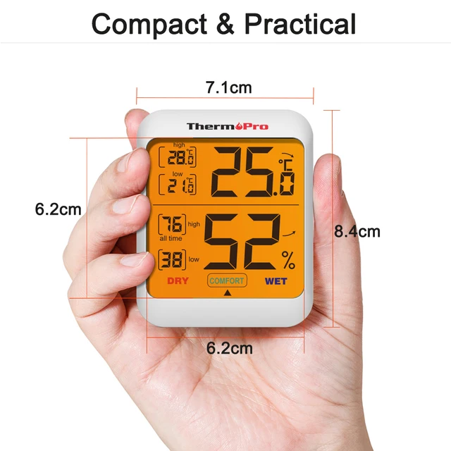 Thermopro Tp53w Digital Thermometer Indoor Hygrometer Temperature