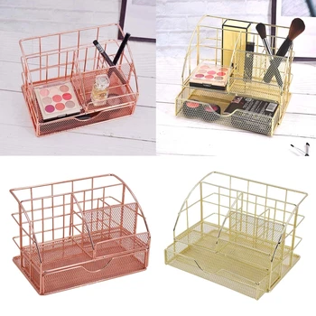

Metal Mesh Desk Organizer Table 5 Grids Design Storage Box Drawer Pencil Holder