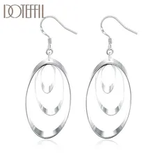 DOTEFFIL 925 Sterling Silver Classic Three Circle Drop Earrings Charm Women Jewelry Fashion Wedding Engagement Party Gift DOTEFFIL 925 Sterling Silver Classic Three Circle Drop Earrings Charm Women Jewelry Fashion Wedding Engagement Party Gift