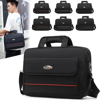 

Men Business Nylon Briefcase Male 13 14 Inch Laptop Handbag Large Capacity Waterproof Shoulder Bag Crossbody Bags XA774ZC