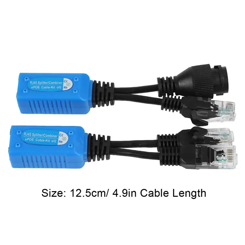 1 Pair POE Network Splitter Separator Receiver for RJ45 Network Cable PoE Splitter Injector