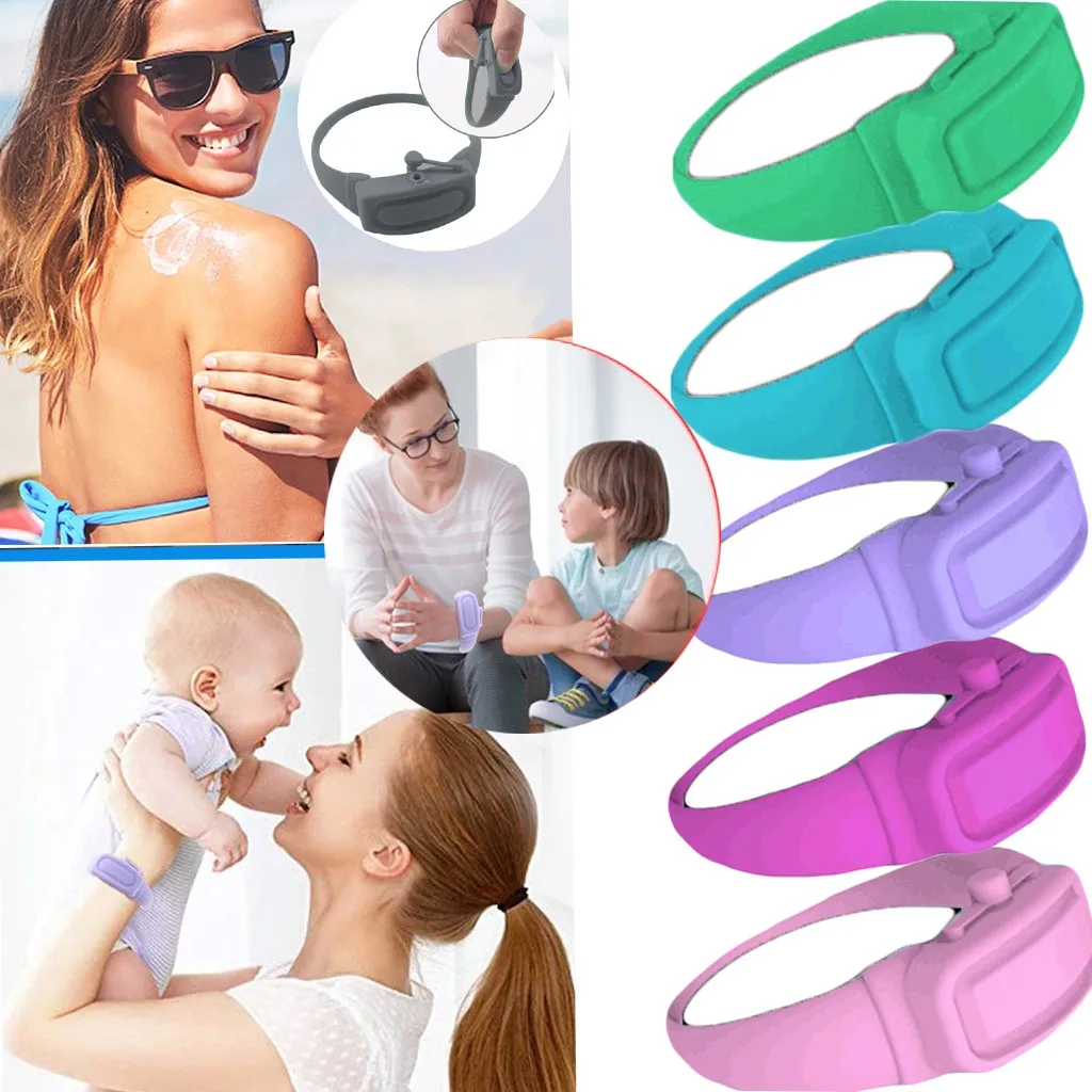 

New Creative Wristband Silica gel Hand Washing Fluid Hand Cream Watch Colorful Sanitizer Convenient Dispensing + 1Bottle Reloj C