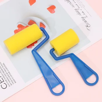 

2 Sets/4pcs DIY Art Painted Sponge Brushes and Palette Set Colorful Early Educational Graffiti Drawing Watercolor Pen Painting A