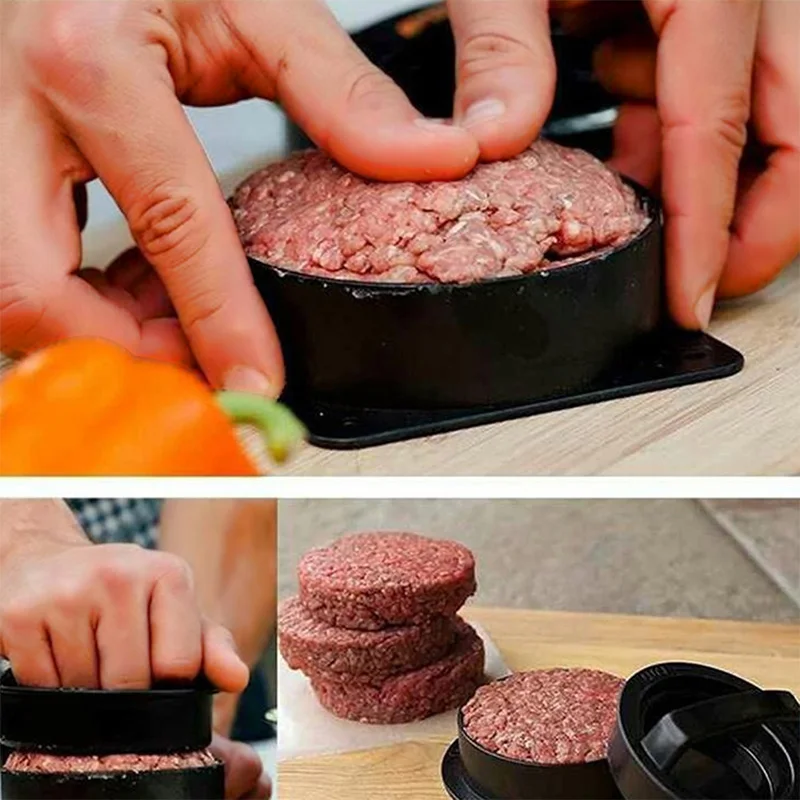 Non-Stick Hanburger Press Mold for Burger Patty Maker 3 in 1 Round Meat Beef Grill Cutlet Press Hamburguesa Mould Kitchen Gadget