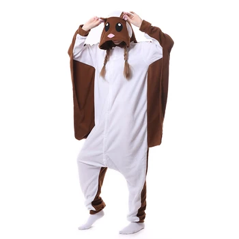 

Unisex Flying Squirrel Costume Sleepsuit Adult Pajamas One Piece Anime Colsplay Outfits for Women Men and Teenagers Plush Onesie