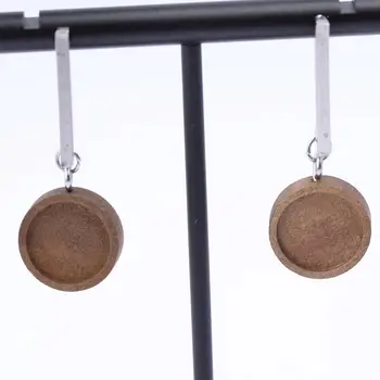 

10pcs Fit 12mm Cabochon Wood Earring Blanks Stainless Steel Earring Stud Posts Findings Diy Accessories For Jewelry Making