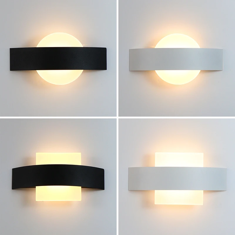 

Nordic modern Simplicity LED wall lamp Acrylic Round and Square indoor wall sconces bedroom living room stairs lighting fixture