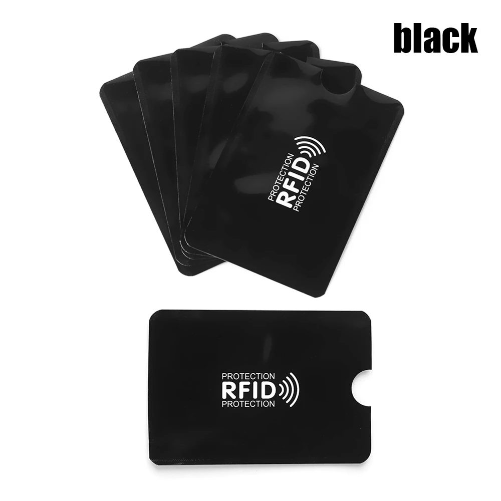 Black 10 шт. Анти Rfid Блокировка ридер замок держатель для карт Id банковский чехол для карт Защита Алюминиевый металлический умный Противоугонный кредитный держатель для карт - Цвет: Black