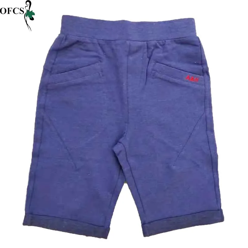 Новые летние трикотажные хлопковые однотонные пляжные джинсы для мальчиков детская спортивная одежда для отдыха для мальчиков детская одежда пять минут штанов
