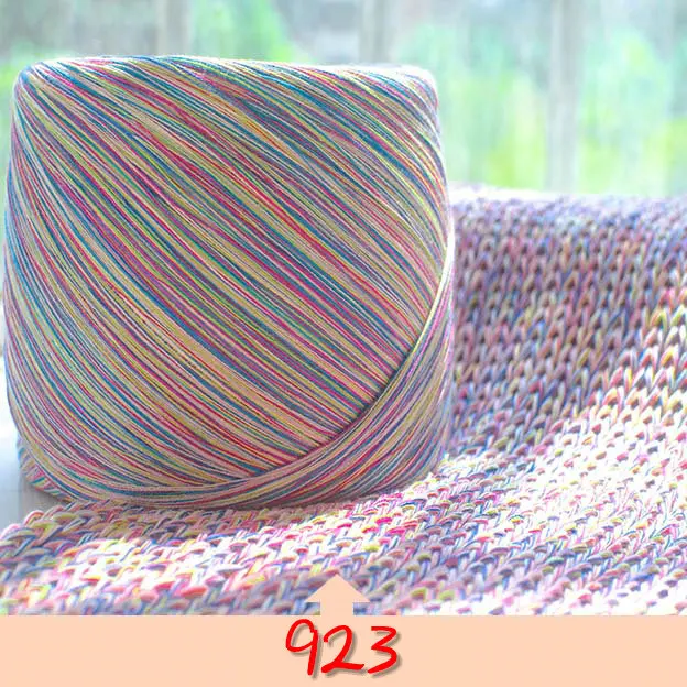 250 г цветные хлопковые шапки для вязания крючком, пряжа для ручного вязания, облегающая Детская шерстяная пряжа haakgaren katoen, вязаная крючком zl3 - Цвет: 923