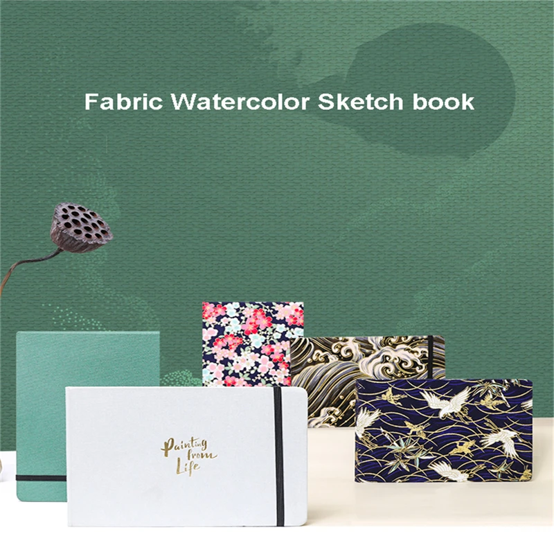 Portable Professional Watercolor Paper 20 Sheets Cloth Cover Hand Painted Watercolor Book for Artist Student Travel Supplies