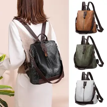 

Fashion Women High Quality Leather Backpack Multifunction Leatherett Backpack For Female Big Bookbag Travel Bag Sac A Dos
