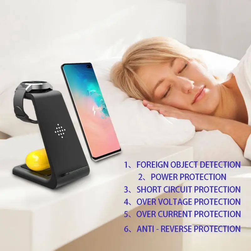 3 In1 Беспроводной Зарядное устройство для IPhone 11/Xs AirPods Apple Watch 23 Беспроводной Подставка для зарядки док-станции для наручных часов IWatch, IPhone 11Pro/Xr/Xs Max