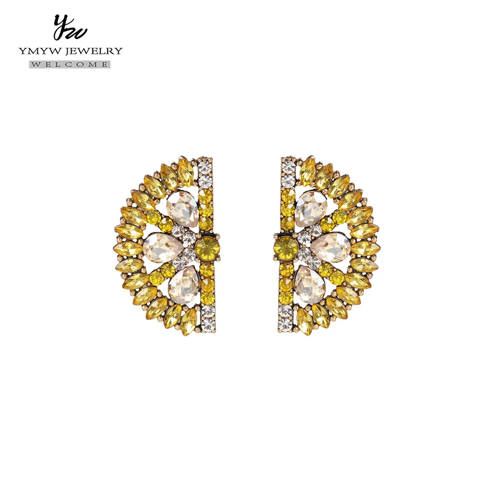 YMYW модные очаровательные разноцветные Кристальные серьги-гвоздики с фруктовым геометрическим орнаментом, изысканные серьги, Букле д 'Орель, женские вечерние серьги, подарок