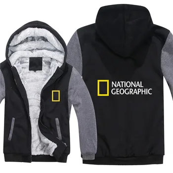

For National Geographic Channel Hoodies Winter Men Fashion Wool Liner Jacket National Geographic Sweatshirts Men Coat N
