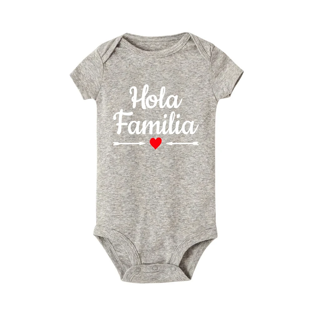 black baby bodysuits	 Hola Familia Spanish Funny Baby Newborn Rompers Boy Girl Casual Comfortable Bodysuits Outfits Infant Born Crawling Clothing Ropa cute baby bodysuits Baby Rompers