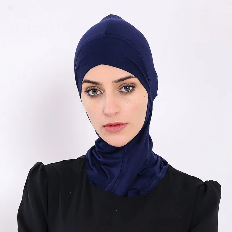 

Islamic cotton Underscarf caps Full Cover Inner Hijab Caps Muslim Turban bonnet For Women Solid Modal Neck Head Under Scarf Hats