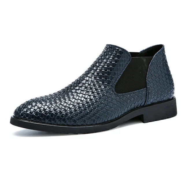 Мужская кожаная обувь; дизайнерская брендовая Тканевая обувь; Мужские модельные туфли; обувь; ботильоны; модная мужская обувь для бизнеса; DD304 - Цвет: blue