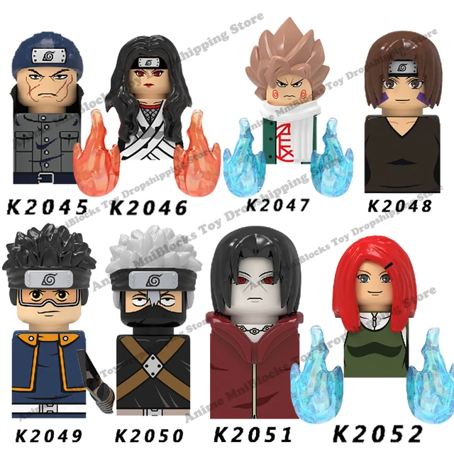 Naruto Sasuke Sakura Kakashi Obito Jiraiya Tsunade anime dolls Mini Action  toy Figures cartoon Assemble blocks kid Birthday gift