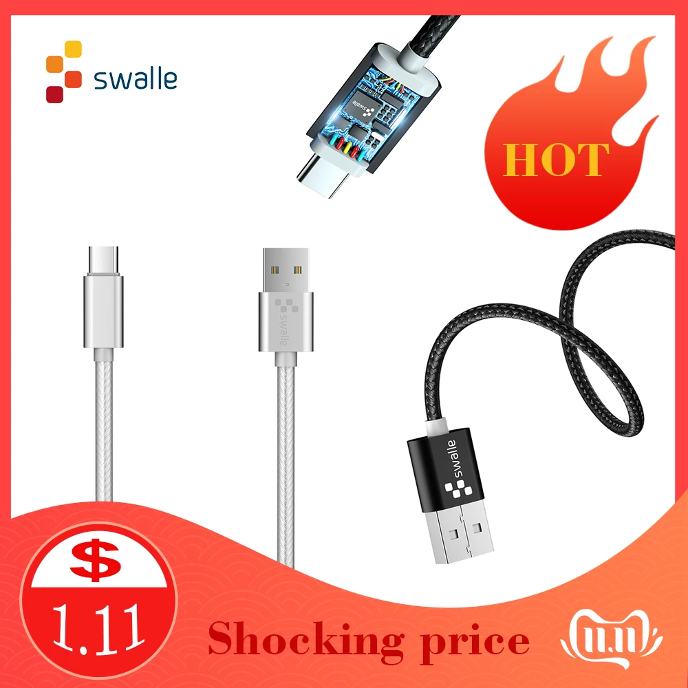 

Swalle The New USB Cable For Xiaomi Huawei iPhone Fast Charging Cable 2A Multifunction Micro Type C USB Cable Fast Delivery