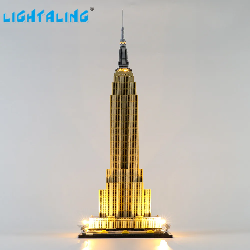 Lightaling Led Light Kit Per Architettura 21046 Empire State Blocks Set (Non Includere Il Modello) Mattoni Giocattoli Per Bambini