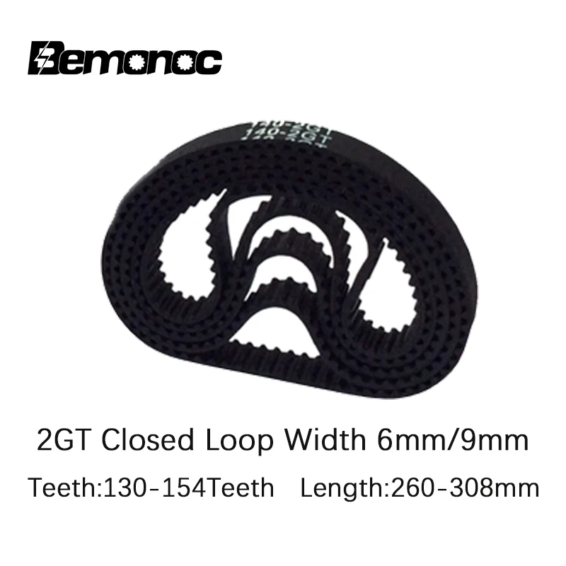 

PU with Steel Core GT2 Belt Black Color 2GT Timing Belt 6mm 9mm Width 260-308 Length 130-154Teeth For 3d printer Free Shipping