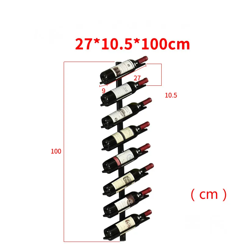 Винный шкаф креативный Железный Держатель для вина домашний красный винный шкаф полка для бутылки шампанского Рождественское украшение для дома - Color: J black 8 bottle