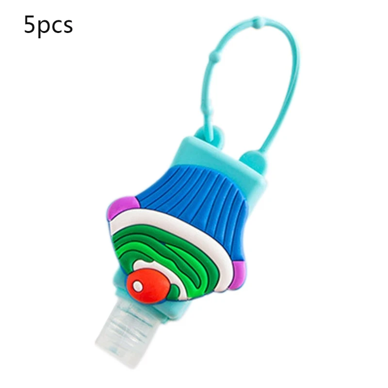 

5Pcs Hand Sanitizer Refillable Empty Bottle with Cartoon Fruit Silicone Cover