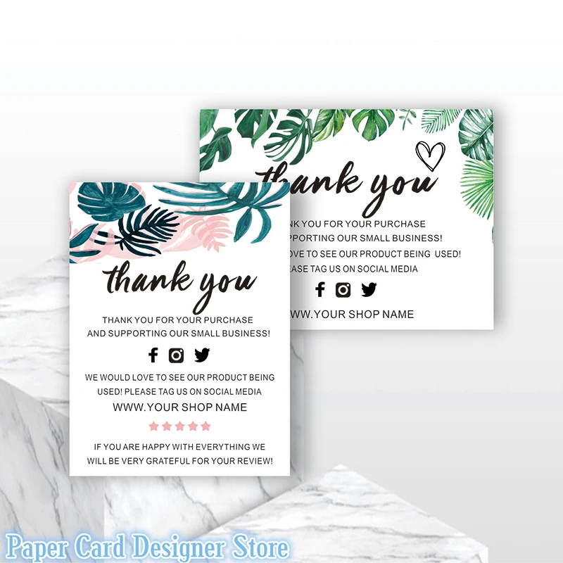 Tropical Business Thank You Card Template Thank You For Your Order Cards Small Business Online Business Thank You Package Insert Cards Invitations Aliexpress