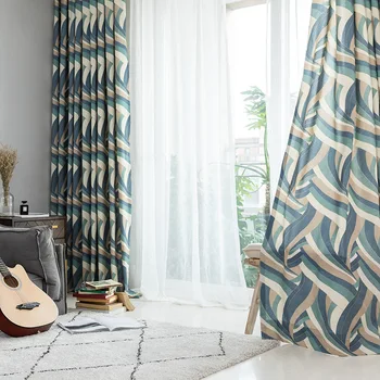 

Modern and Simple New for Living Room Bedroom Curtains Polyester Cotton Fabric Printed Cloth Curtains Fabric