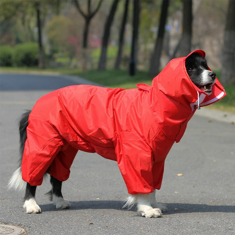 Red Dog Raincoat Французский бульдог водонепроницаемый для домашних питомцев, маленьких и больших собачьи плащи худи для больших собак дождевик для маленьких собак для крупных пород - Цвет: Red Dog Raincoat