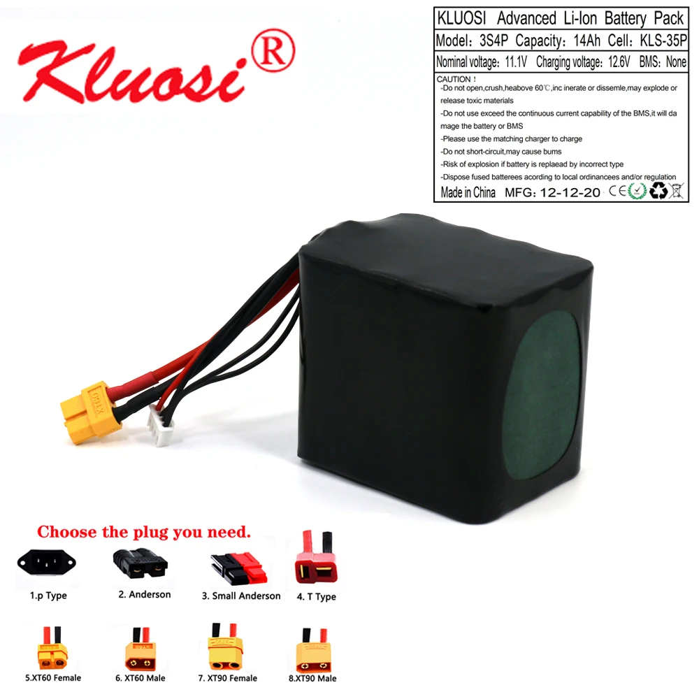KLUOSI 3S4P 12V 14Ah высокое Ёмкость Бла (беспилотный летательный аппарат Перезаряжаемые